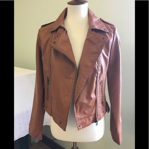 Paris Blues Faux Leather Jacket Sz M Zipper
